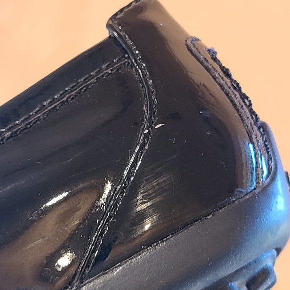 Geox Flat Shoes Patent Leather Slip On Womens 7 Made in Italy Black - Picture 10 of 11